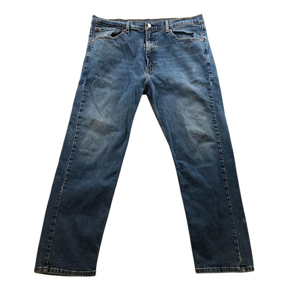 Levis Mens 505 Jeans 38x30 Straight Leg Classic Casual Denim Relaxed Fit Blue - Picture 1 of 12